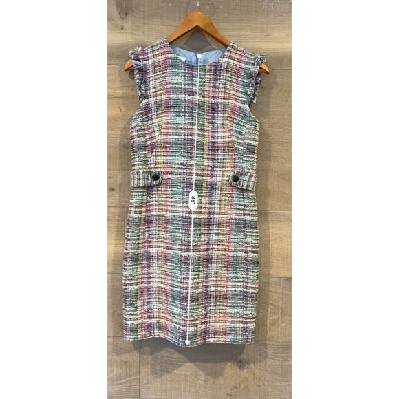 NWOT Akris Punto Raw-Edge Tweed Dress Size 4 - Picture 4 of 10